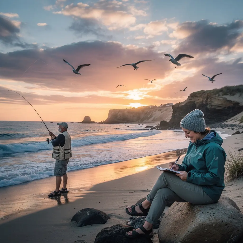 Seasonal fishing gear showcased in a shop window, emphasizing the latest trends and essential items for anglers.